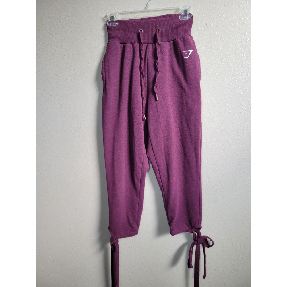 Gymshark‎ Ark High Waist Wrap Tie Joggers Burgundy Women's Side Leg Tie Sz S